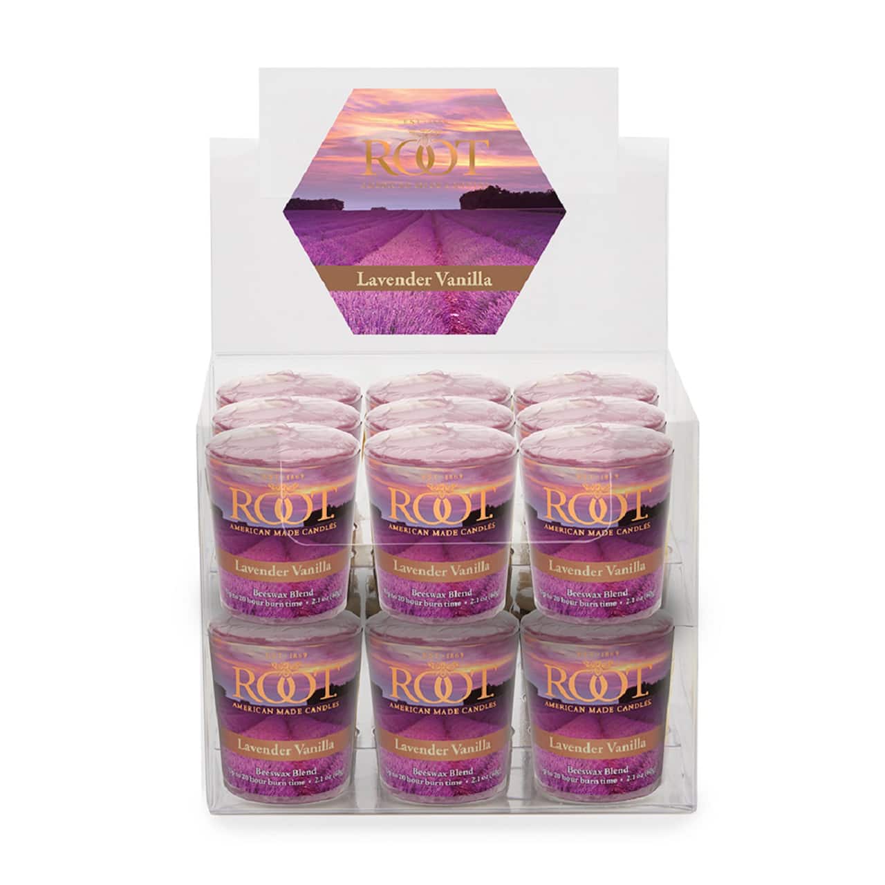 Root Candles Scented 20 Hour Beeswax Blend Votive Candles, 18ct.